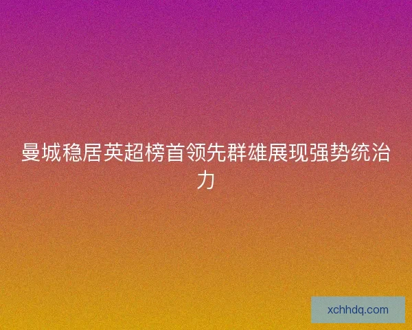 曼城稳居英超榜首领先群雄展现强势统治力